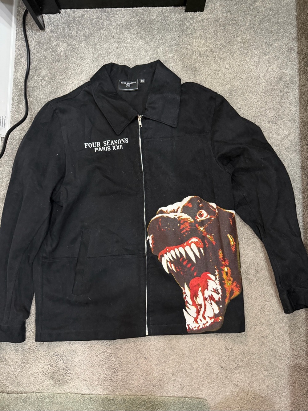 Paris XXII Black Graphic Zip Jacket